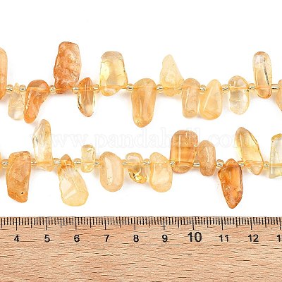 Нити из нагретых натуральных цитриновых бусин&nbsp;G-F821-C04-01-1