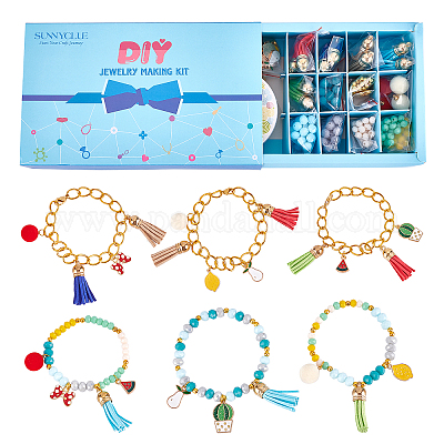 Wholesale SUNNYCLUE 279Pieces DIY Fruit Themed Bracelets Kits 