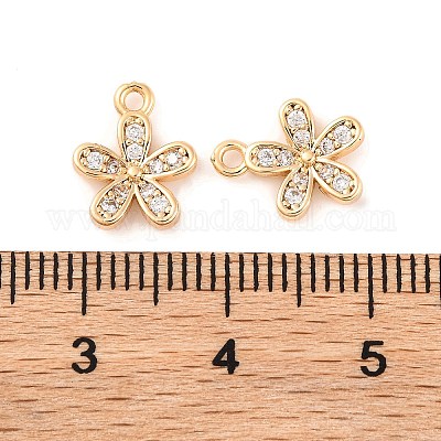 Латунные микропаве прозрачные подвески с фианитом KK-S389-12G-1