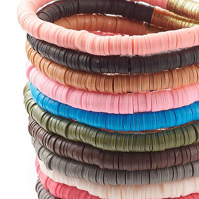 12 pezzi/set Boho Chic braccialetti con perline in argilla polimerica