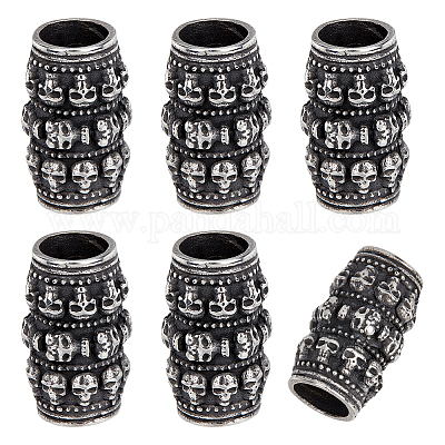 UNICRAFTALE 6Pcs 3 Styles Stainless Steel European Beads Large
