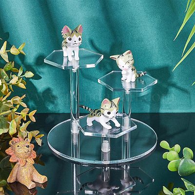 5 Présentoirs Acrylique Escalier Noir - Pour Bijoux, Figurines, Cupcakes Et Déco
