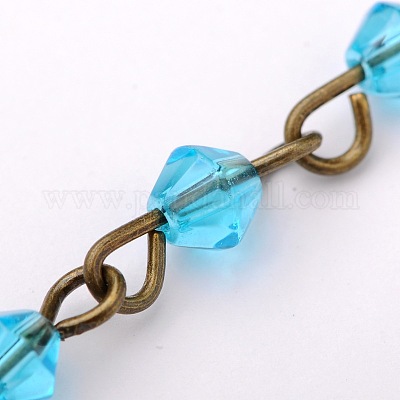 Wholesale Handmade Bicone Glass Beads Chains for Necklaces Bracelets Making  