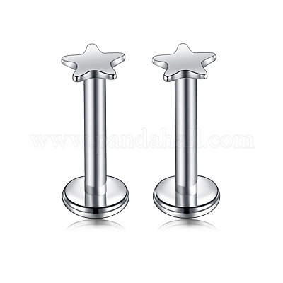 Звездные лабреты из нержавеющей стали с внутренней резьбой&nbsp;WG955BE-03-1