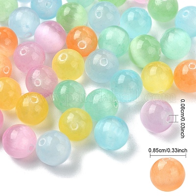 40 шт. 8-х цветные бусины из натурального селенита&nbsp;G-YW0002-24-1