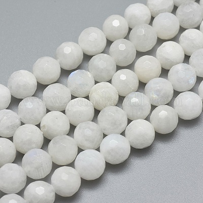Natürliche Regenbogen-Mondstein-Perlenstränge&nbsp;G-G792-34B-1
