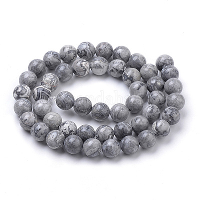 Натуральный камень-карта / камень пикассо / нити из бисера пикассо&nbsp;G-S259-09-12mm-1