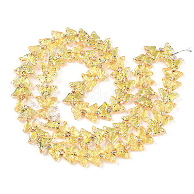 Стеклянные бусины с гальваническим покрытием &nbsp;EGLA-N012-04M-1