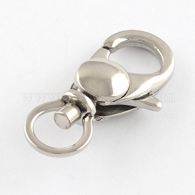 Swivel Clip With Keyring, Polished Lobster Clasp, Stainless Steel