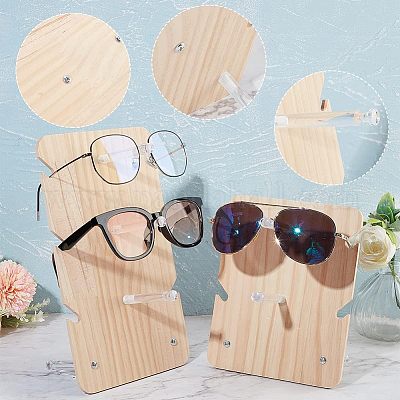 Espositore Porta Occhiali In Legno Di Ciliegio 6 Posti Extra Large – Custodia Da Collezione Per Occhiali Da Sole Oversize - 2