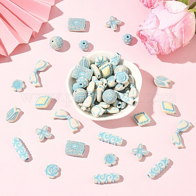 150шт 15 стиля непрозрачные бусины из акриловой эмали&nbsp;OACR-YW0004-18-1