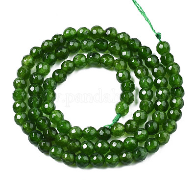 Natürliche weiße Jade Perlenstränge&nbsp;G-R344-4mm-15-1