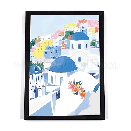 Diy5dギリシャシティキャンバスダイヤモンドペインティングキット 樹脂ラインストーン付き ねばねばしたペン トレイプレート 接着剤粘土 フレームと画鋲 家の壁の装飾のためのフルドリルダイヤモンドアートギフト エーゲ海 399x297x3mmの通販 Jp Pandahall Com