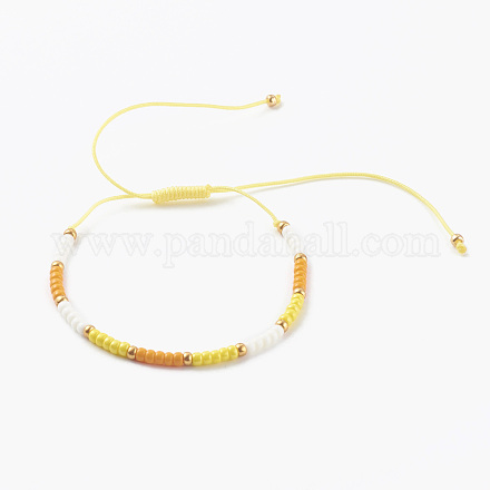 (Jewelry Parties Factory Sale)Adjustable Nylon Thread Braided Bead Bracelets BJEW-JB06160-02-1