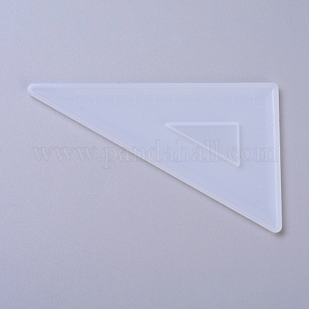 DIYの三角形の定規のシリコンモールド  レジン型  UVレジン用  エポキシ樹脂ジュエリー作り  ホワイト  125x75x4mm X-DIY-G010-67-1