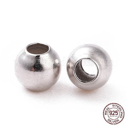 925 perlina distanziatrice in argento sterling placcato rodio STER-L063-01P-1