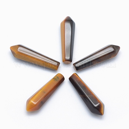 Natural Tiger Eye Pointed Beads G-E490-C18-1
