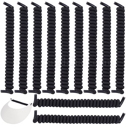 8 Paar gewellte Schnürsenkel aus Polyester ohne Binden&nbsp;AJEW-CP0010-32B-1