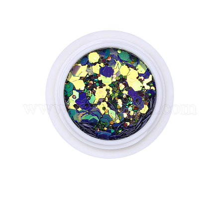 Sechseck glänzende Nail Art Dekoration Zubehör MRMJ-T063-545C-1
