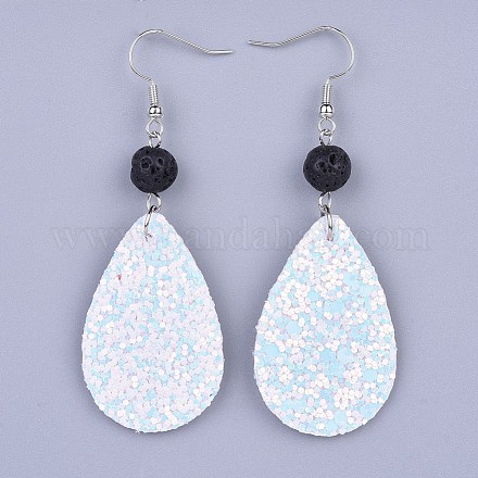 PU Leather Sequins Dangle Earring EJEW-JE03158-06-1