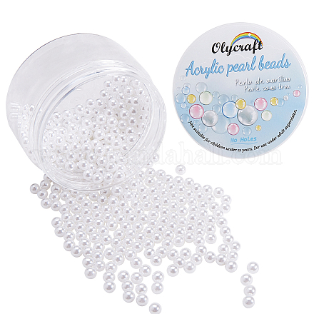 Olycraft 500 Uds 5mm perlas de perlas sin agujeros de maquillaje perlas de perlas de imitación abs perlas para hacer joyas MACR-OC0001-13-1