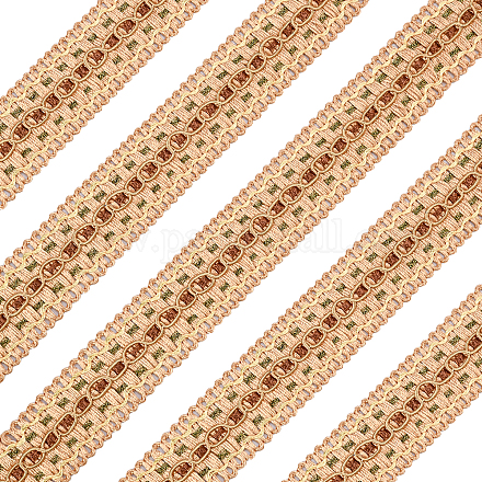 FINGERINSPIRE 12m 26mm Light Orange Woven Braid Trim Handmade Polyester Sewing Yellow Edge Wave Braid Trim Crafts Decorative Trim with Card for Curtain Slipcover DIY Costume Accessories OCOR-WH0066-16B-1