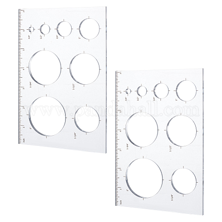 PH PandaHall Plantillas De Incrustaciones Circulares 9 En 3, Plantillas De Plantilla De Enrutador Acrílico, Plantillas Decorativas Para Dibujo, Reglas De Escala Para Escuela, Oficina, Suministros Para