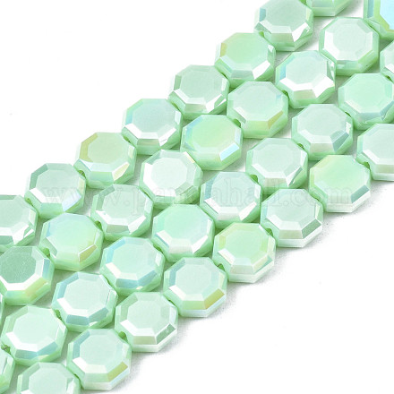 Electroplate Opaque Solid Color Glass Beads Strands EGLA-N002-27-A06-1