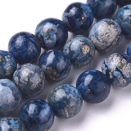 Fili di perle di pirite africana naturale G-D0006-C04-6mm-03-1