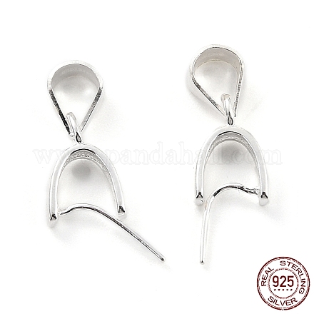 925 Sterling Silver Ice Pick Pinch Bails STER-Z001-122S-04-1
