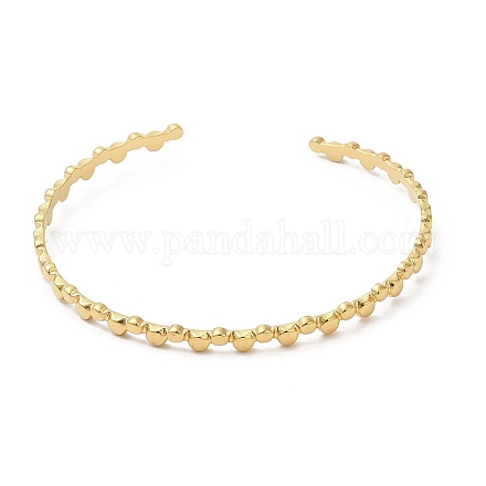 Ионное покрытие (ip) 304 плоские круглые браслеты-манжеты из нержавеющей стали для женщин BJEW-L682-010G-1