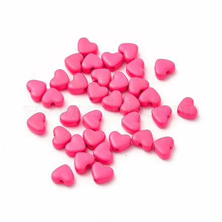 Heart Spray Painted Alloy Beads FIND-G053-01A-1