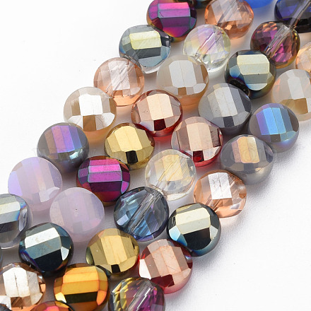 Chapelets de perles en verre électroplaqué EGLA-T008-22-1