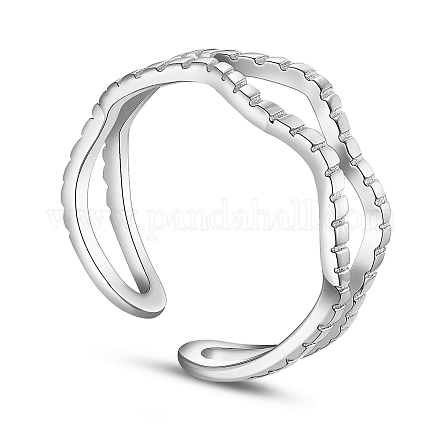 Изящные серебряные кольца Shegrace с двумя полосками и волнистыми манжетами JR97A-1