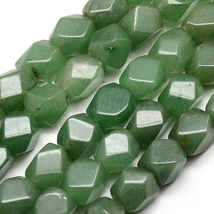 Polygon Natural Green Aventurine Beads Strands G-P063-82-1