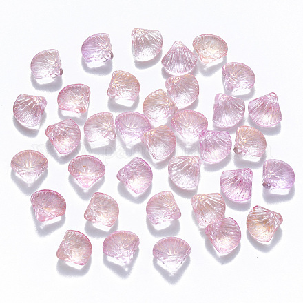 Perles de verre peintes par pulvérisation transparent GLAA-T016-04B-1