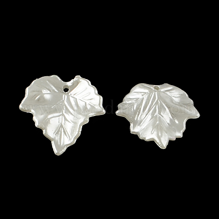 Leaf ABS Plastic Imitation Pearl Pendants OACR-R016-43-1