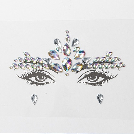 Акриловые наклейки для лица с драгоценными камнями&nbsp;LS-MRMJ-F014-02-1