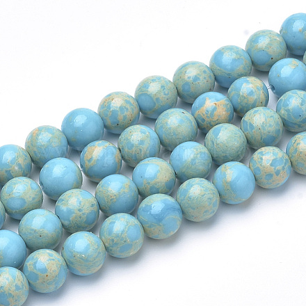Brins de perles de jaspe impérial synthétiques G-Q462-131A-8mm-1