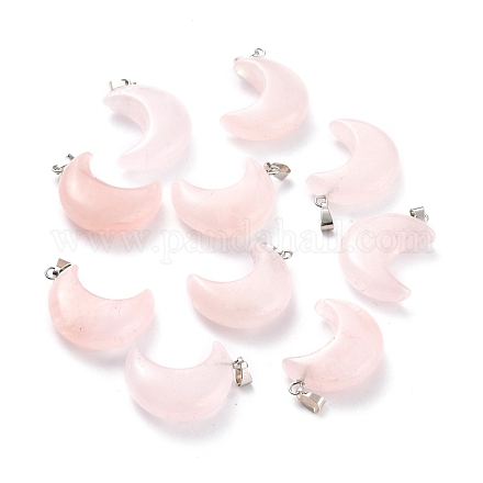 Colgantes naturales de cuarzo rosa G-Z022-02G-1