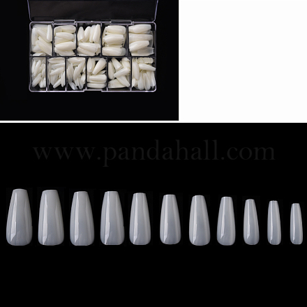 Ultradünne undurchsichtige Plastiknägel mit voller Abdeckung und spitzen Nägeln MRMJ-R090-12-1