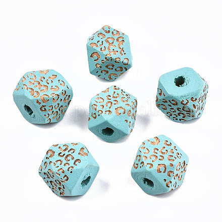 Painted Natural Wood Beads WOOD-T021-51A-06-1