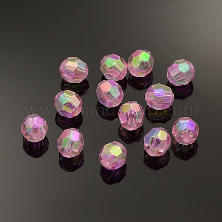 Eco-Friendly Transparent Acrylic Beads TACR-PL642-8mm-10-1