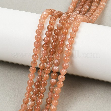 Натуральный Sunstone бисер пряди G-G066-4mm-1