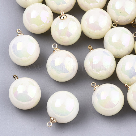 Pendentifs de perle d'imitation acrylique X-OACR-N010-020A-01-1