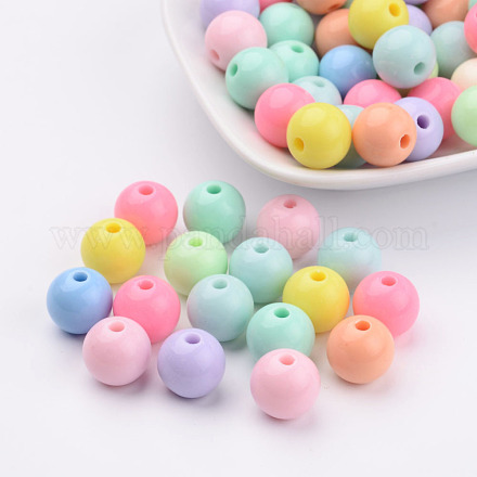 Perles de boule en acrylique solide bubblegum chunky X-SACR-R835-12mm-M-1