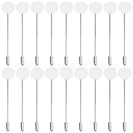 SUNNYCLUE 1 Box 60Pcs Round Tray Lapel Pin Metal Brooch Stick Pins Stainless Steel Safety Brooch Findings Brooches Base Settings for Men Women Suit Tie Hat Scarf DIY Costume Jewellery Accessories STAS-SC0003-91-1