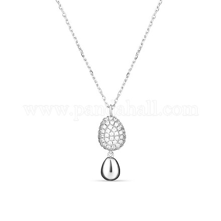 Tinysand 925 collane con pendente a goccia in argento sterling con zirconi cubici TS-N322-S-1