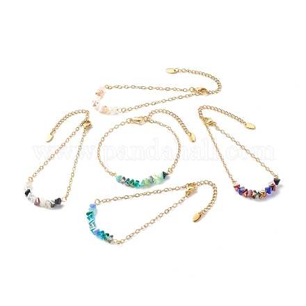 Bracelets de perles de verre galvanoplastie BJEW-JB06574-1