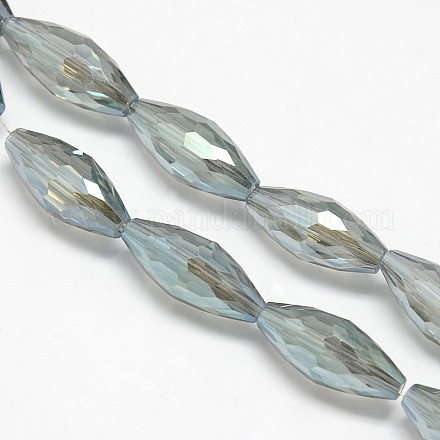 Electroplate Crystal Glass Rice Beads Strands EGLA-F044-A02-1